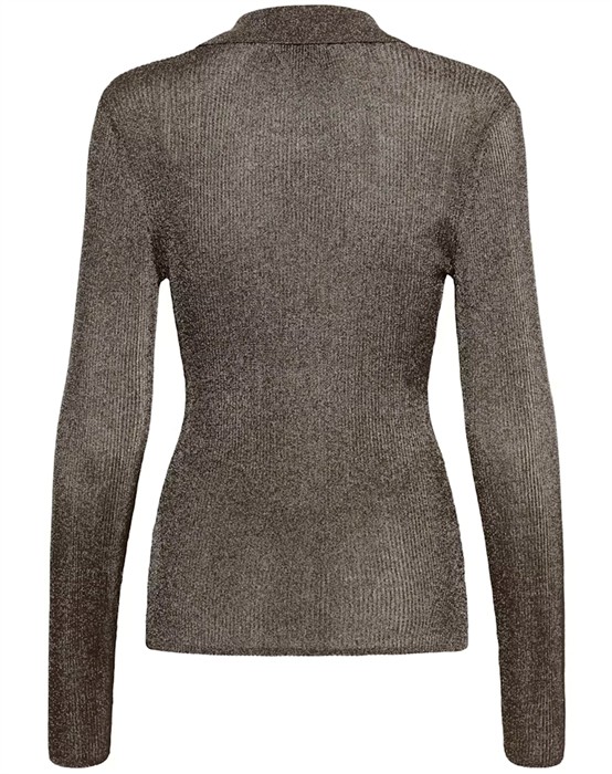 GZSilvi Polo Top - Warm Grey Metallic